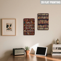 Cuando dudas, ve a la biblioteca, letrero metálico vintage, decoración de pared estilo estantería retro para amantes de los libros