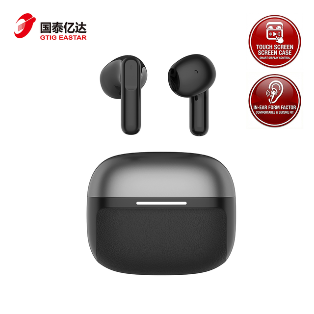 ANC ENC Bluetooth 5.4 TWS Earbuds With Smart LCD Touch Screen Case Low Latency Wireless Gaming Headset Noise Cancelling