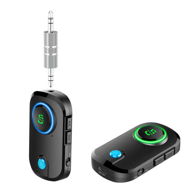 2-in-1 LED Display for Bluetooth Adapter for Home and Car Audio Plastic Audio & Video Accessories Receiver and Transmitter