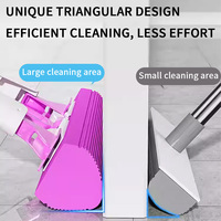 Serpillère Magique Auto-Pressante OEM Ultra-Absorbante avec Manche en Acier Inoxydable, Haute Durabilité, Lavable, en PVA pour Sols