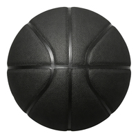 Ballon de basketball personnalisé avec logo, taille 7, en cuir PU occultant, tout noir, Topteams, léger, durable, écologique, pour entraînement intérieur et extérieur