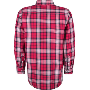 ملابس مقاومة للحريق من الفئة 2، قميص مخطط مصبوغ بخيوط مقاومة للحريق بأكمام قطنية 7.5 أونصة وأزرار يوريا - Product Image 2