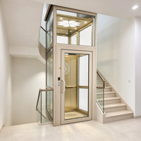 Luxus-Villenaufzug Kleiner Hauslift AC-Antrieb Glaskabine Edelstahlmaterial für 2 bis 4 Etagen 400kg CE-Zertifiziert