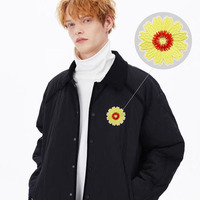Imprimé point de croix Botan feutre fleur chrysanthème croix motif jaune rond outils point bricolage sac Kit broderie patchs