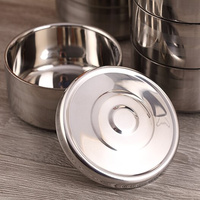 Boîte Tiffin Moderne en Acier Inoxydable à 2 Couches Pratique Isolé 14 cm Boîte à Lunch à Emporter avec Poignée Boîte à Couches Métalliques