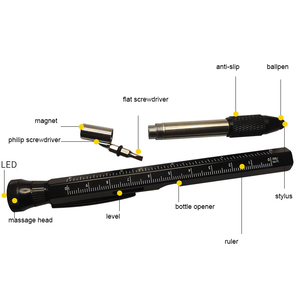 Pluma de belleza única para masaje con luz Led multifunción Hexagonal con abrebotellas, herramienta de destornillador magnético, pluma para regalo de hombre - Product Image 3