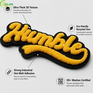 Eco-friendly Custom Chenille Patches Alphabet Jacket Patches Embroidery <b>Iron</b> on Patch - Product Image 1