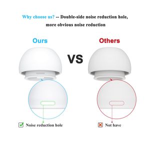 Embouts d'oreille en <span class=keywords><strong>silicone</strong></span> souple de remplacement pour <span class=keywords><strong>Airpods</strong></span> Pro 1ère/2ème génération avec trou de réduction du bruit et protection anti-poussière intégrée - Product Image 4