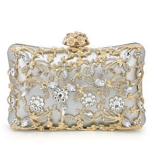 New Design Elegant Dinner Party <b>Clutch</b> Handbag Metal Handle Cosmetic Bag Women <b>Wedding</b> Bride Evening Bags - Product Image 1