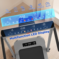Caminadora Multifuncional con Pantalla LED, Todas las Métricas de Entrenamiento, Inclinación, Tiempo, Pasos, Distancia, Plegable, Motor Silencioso, Ejercicio Físico en Casa