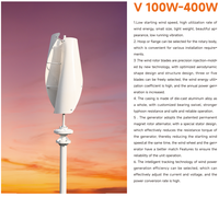 Générateur d'éolienne à axe vertical de puissance nominale de 200W modèle SDT-100SV 12/24/48V sortie d'énergie gratuite hors réseau hybride domestique