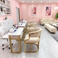 Ensemble de table à ongles 2025 - Taille et couleur personnalisées + Ensemble de chaise + Extracteur de poussière intégré et tiroir, Kit de mobilier de salon