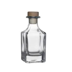 Berlin Packaging Small Empty Home Fragrance Alcoholic Beverage Bottle Square 250ml Glass Cold Brewed Coffee Liquor Bottle