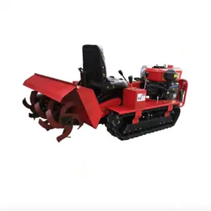 Equipo de maquinaria agrícola Uso de limo de campo 35hp Cultivador rotativo Mini Tractor de orugas de goma con orugas de goma