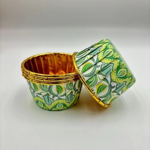 Bohemian Style Cake Cups Gold Foil Lined Thickened Oven Safe For Baking Pastry Packaging 50pcs - Product Image 3