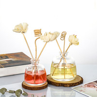 Verre Aromathérapie Fleur Vide Reed Diffuseur D'air Diffuseur D'arôme Bouteille De Parfum