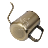 Nouveau design 600ml col de cygne goutte à goutte verser sur une bouilloire à café en acier inoxydable