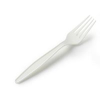 Ensemble de couverts jetables biodégradables en PP et amidon de maïs pour restaurant, avec serviette humide