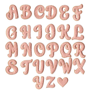 Nuevo diseño de hierro en dibujos animados Morandi Color bordado Chenille Lover Heart Letter Patch - Product Image 6