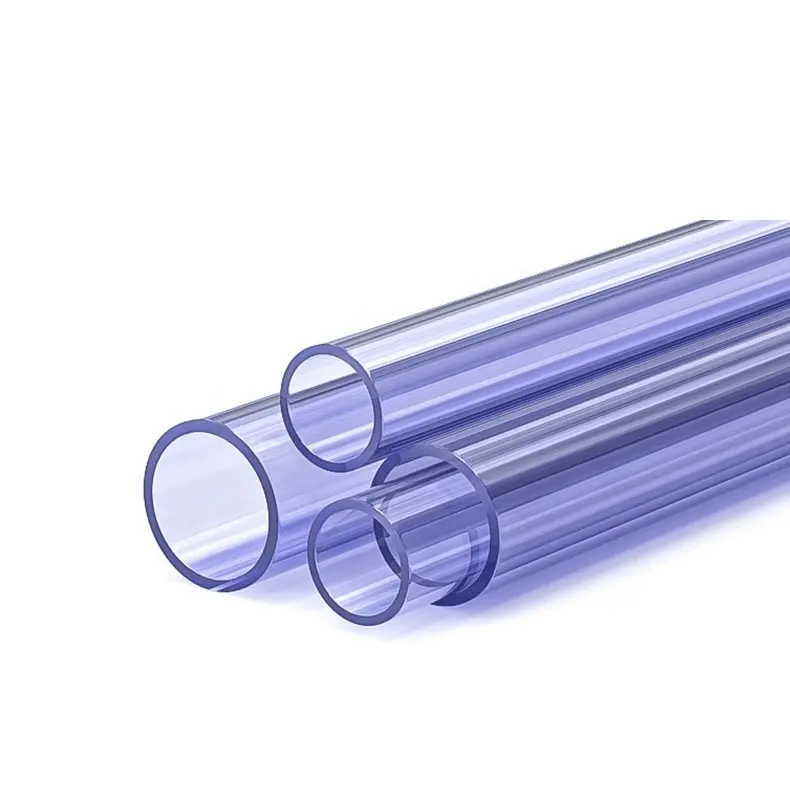 Vente en gros de tuyaux ronds en PVC dur bleu transparent DIN JIS ANSI standard 25 mm 40 mm 50 mm 110 mm 160 mm pour l'approvisionnement en eau
