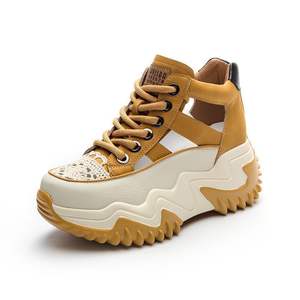 Zapatillas Deportivas de Moda para Mujer, con Cordones Gruesos, Plataforma, Diseño de Contraste Transpirable y Calado - Product Image 1