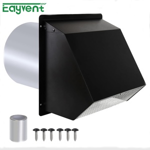 Capot de ventilation mural en acier galvanisé avec grille et amortisseur <span class=keywords><strong>pour</strong></span> sèche-linge, <span class=keywords><strong>hotte</strong></span> de cuisine, conduit de CVC 4, 6, 8 pouces - Product Image 2