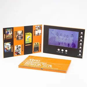 낮은 moq 7 인치 lcd 화면 종이 포장 카드 mp4 안드로이드 비디오 플레이어 광고 영상 소책자