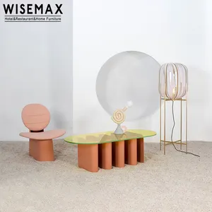 WISEMAX мебель современный дизайн журнальный столик в форме волны несколько сочетаний цветов стеклянный журнальный столик набор для дома