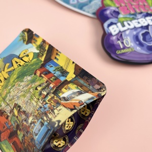 Bolsa con cremallera Mylar de 3,5g con forma personalizada, bolsa de plástico con impresión Digital a prueba de olores para caramelos y gomitas troqueladas - Product Image 4