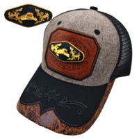 Gorra de camionero Richardson de malla con diseño de escorpión plateado 3D unisex, gorra de lona bellamente bordada, estilo vaquero occidental para pesca