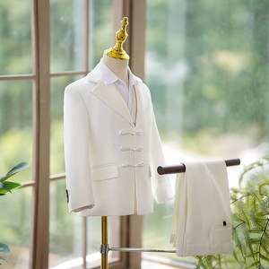 Traje blanco <span class=keywords><strong>de</strong></span> 3 uds para niños, esmoquin, traje <span class=keywords><strong>de</strong></span> portador <span class=keywords><strong>de</strong></span> anillo <span class=keywords><strong>de</strong></span> boda, chaqueta Formal para niños, conjunto <span class=keywords><strong>de</strong></span> traje <span class=keywords><strong>de</strong></span> vestir ajustado - Product Image 4