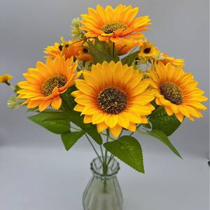 Fatto a mano simulato girasoli matrimonio casa mobili vasi di fiori finti eleganti decorazioni floreali - Product Image 6