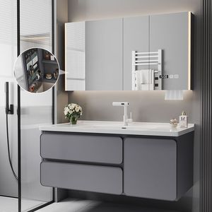Modern Wall-Mounted <b>Floating</b> Bathroom Vanity Cabinet Ceramic Basin Water Resistant Eco-Friendly 3-Year Warranty OEM/ODM - Product Image 2