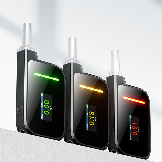 Portable Alcootest Breathalyzer Machine Keychain Digitales MR Black-H2 Alcohol Tester with Mouthpiece New Generation Breathmeter