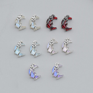 Alloy Moon Pendant DIY Jewelry Findings White Pink Purple Blue <b>Red</b> Gun Metal Plated For Earrings <b>Bracelets</b> Necklaces - Product Image 1