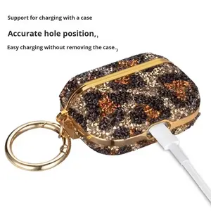 Pour <span class=keywords><strong>AirPods</strong></span> Pro étui de protection avec diamant imprimé léopard housse pour écouteurs <span class=keywords><strong>AirPods</strong></span> 3 étui diamants étincelants casque - Product Image 3