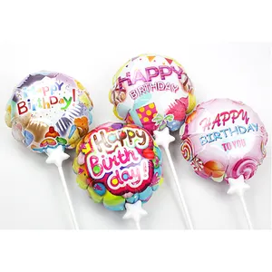 迷你自动自充气气球儿童生日派对装饰数字形状箔图气球