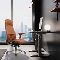 Chaises de bureau modernes de qualité supérieure pour dirigeants ou directeurs exécutifs, en cuir avec ventilation du siège, chaise de bureau en cuir marron pour le bureau