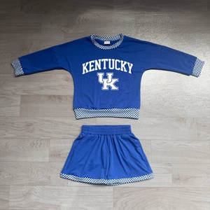 Toddler Kids Royal Blue Short Sleeve Top Blue <b>White</b> Checkered Jogger Pants <b>Set</b> Summer Casual Sport <b>2</b> <b>Piece</b> Children Outfit - Product Image 6