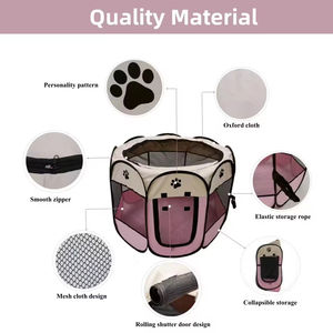 Corral para Mascotas Transpirable de Oxford, Clásico, para Recuperación, Jaula Grande para Perros y Gatos, Interior/Exterior, Plegable, con Cremallera - Product Image 3