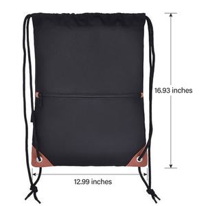 Sac à cordon de style nouveau avec poche avant zippée, sac à dos pliable pour la plage, la randonnée, la salle de sport, l'usage quotidien, pour adultes et enfants - Product Image 2