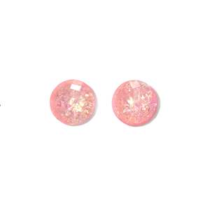 Boucles d'oreilles clous en alliage plaqué or, motif boule et chiffre, style religieux tendance pour soirée, pierre principale perle - Product Image 1