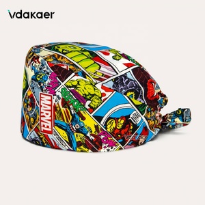 Cuffia Chirurgica Stampata Anime per Uomini e Donne, Cappello da Lavoro per Sala Operatoria, Antipolvere - Product Image 1