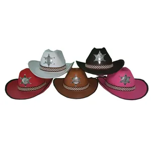 Модные детские ковбойские шляпы унисекс для вечеринок в западном стиле джазовая шляпа индивидуальная ковбойская шляпа для продажи