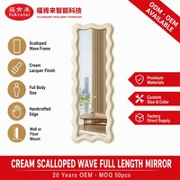Miroir sur pied pleine longueur Fullkenlight avec cadre ondulé festonné pour dressing