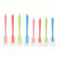 Spatule en silicone de qualité alimentaire résistante à la chaleur avec manche intégré, transparente, pour mélanger la crème et racler les gâteaux, outil de pâtisserie