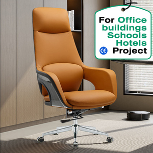 Silla Ejecutiva de Oficina de Cuero con Respaldo Alto, Moderna, Giratoria, Ajustable y con Elevación para CEO o Gerente - Product Image 1