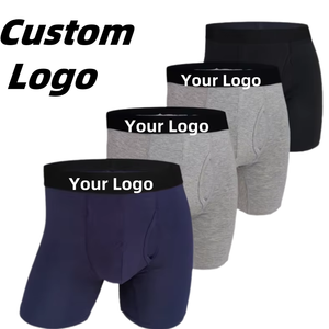 Calzoncillos cortos deportivos con logotipo personalizado de algodón de alta calidad con logotipo personalizado de tiro medio - Product Image 1