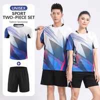 Conjunto de Ropa Deportiva de Bádminton de Secado Rápido, Traje de Tenis para Adultos, Hombres y Mujeres, Personalizado, Transpirable, Jersey de Entrenamiento Profesional de Manga Corta
