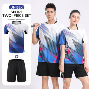 Conjunto de Ropa Deportiva de Bádminton de Secado Rápido, Traje de Tenis para Adultos, Hombres y Mujeres, Personalizado, Transpirable, Jersey de Entrenamiento Profesional de Manga Corta - Product Image 4